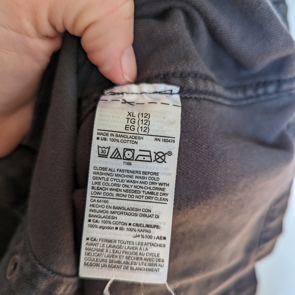 OLD NAVY girls twill pinafore jumper dress black panther - Picture 11 of 14